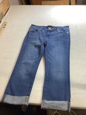 Liverpool Dark Blue Cropped Cuffed Jeans